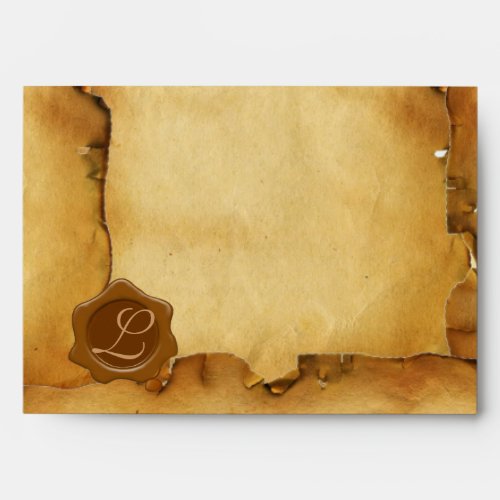 THE VITRUVIAN MAN WAX SEAL MONOGRAM PARCHMENT ENVELOPE