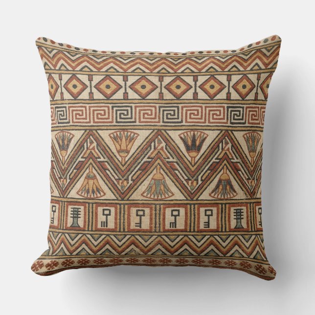 The Vizier’s Repose: Old Kingdom Geometry Throw Pillow (Front)
