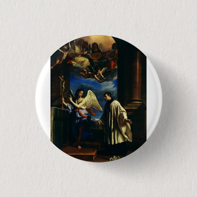 The Vocation of Saint Aloysius Luigi Gonzaga Button (Front)