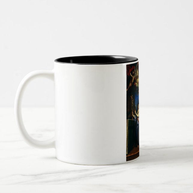 The Vocation of Saint Aloysius Luigi Gonzaga Two-Tone Coffee Mug (Left)