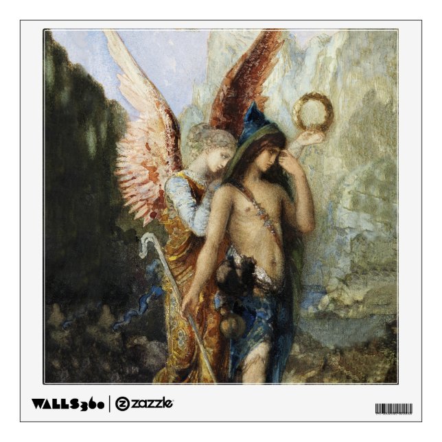 “The Voices” Angel Art by Gustave Moreau Wall Decal (Front)