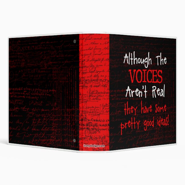 The Voices Aren't Real Funny Saying Binder (Background)