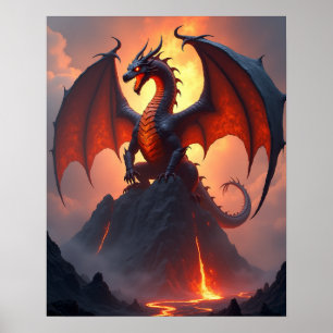 The Volcanic Forge Dragon Poster