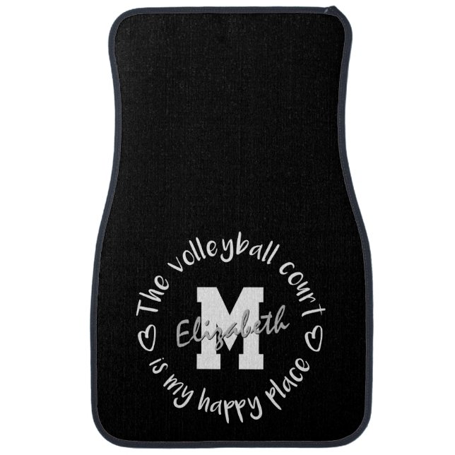 The volleyball court is my happy place car floor mat (Front)