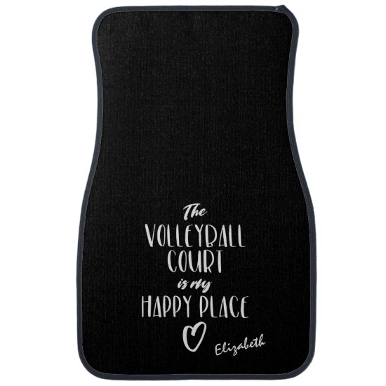 The volleyball court is my happy place custom name car floor mat