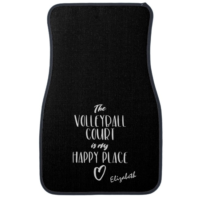 The volleyball court is my happy place custom name car floor mat (Front)