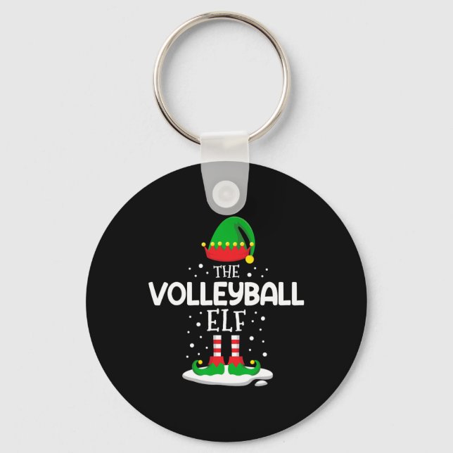 The Volleyball Elf Christmas Family Matching Outfi Keychain (Front)