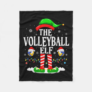 The Volleyball Elf Funny Matching Xmas Volleyball Fleece Blanket