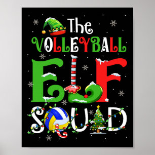 The Volleyball Elf Xmas Elf Hat Scute Ss Cute Sss Poster