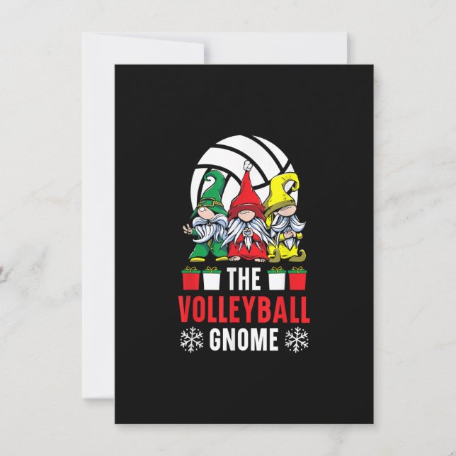 The Volleyball Gnome Sport Lover Merry Xmas Christ Invitation (Front)