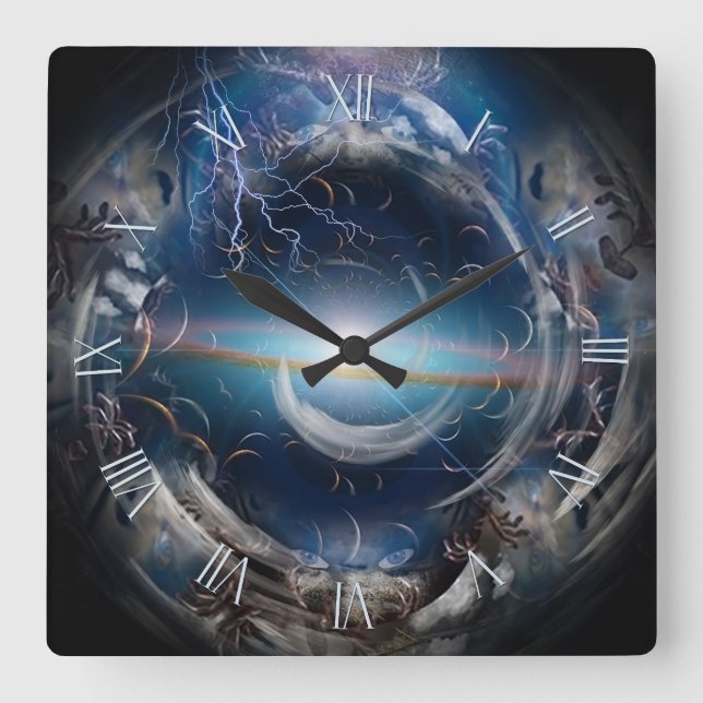 The vortex of insanity square wall clock (Front)