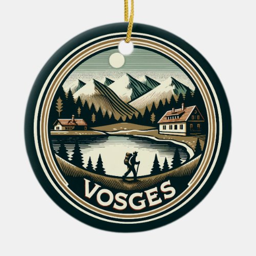 The Vosges France Badge Ceramic Ornament