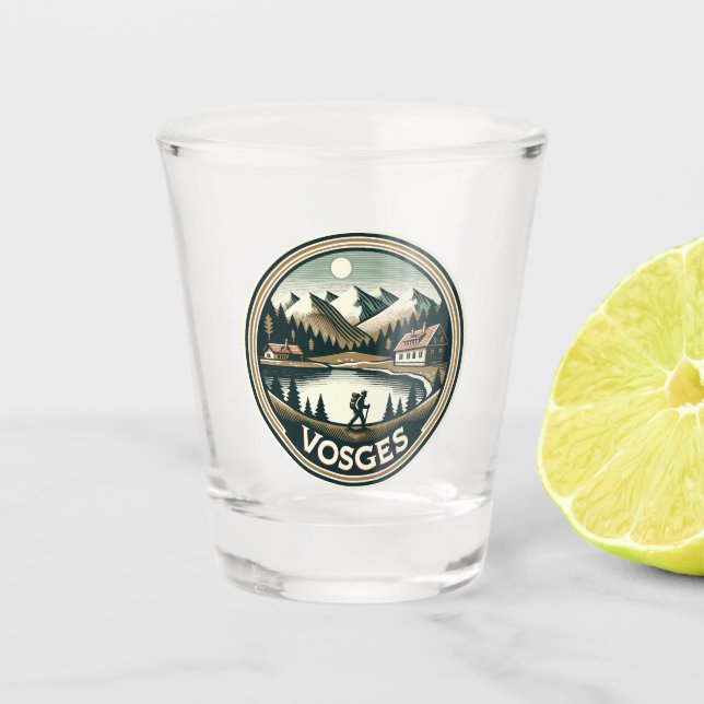 The Vosges France Badge Shot Glass (Front)