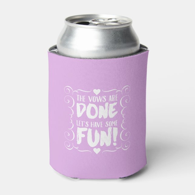 The Vows are Done Purple Wedding Favors Can Cooler (Can Front)