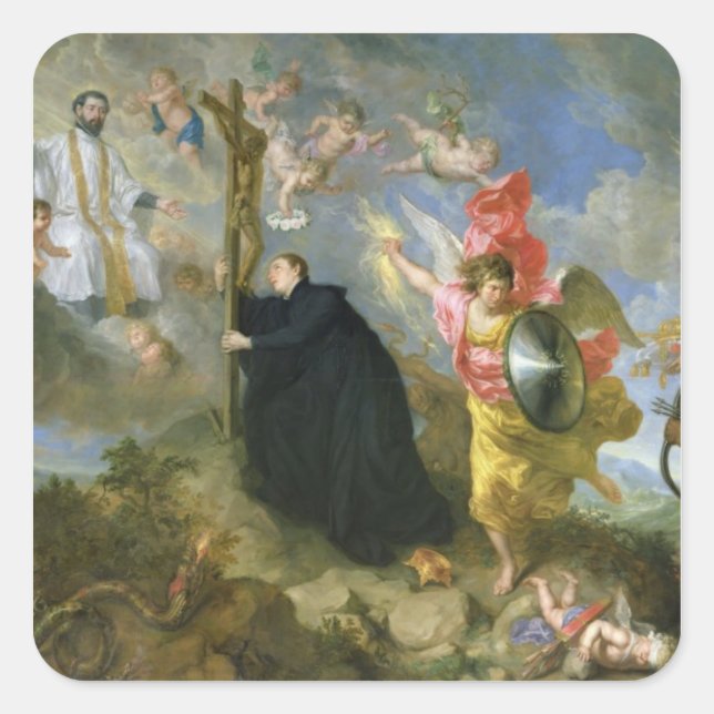 The Vows of Saint Aloysius of Gonzaga Square Sticker (Front)