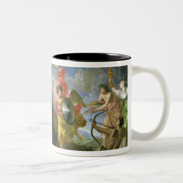 The Vows of Saint Aloysius of Gonzaga Two-Tone Coffee Mug (Right)