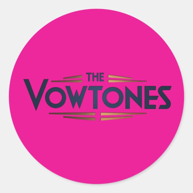 The Vowtones - Logo Stickers (Pink) (Front)