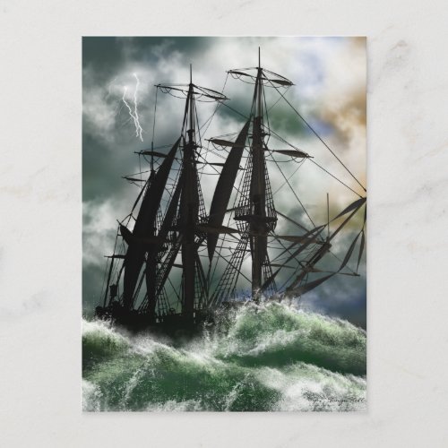 The Voyage _ Columbus Sailing The Ocean Postcard