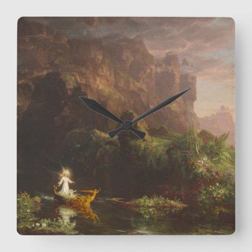 The Voyage of Life Childhood 1842 oil on canvas Square Wall Clock