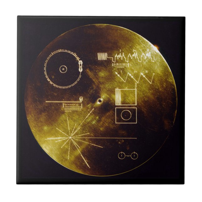 The Voyager Golden Record Ceramic Tile (Front)