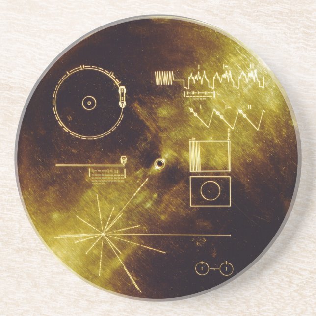 The Voyager Golden Record Drink Coaster (Front)