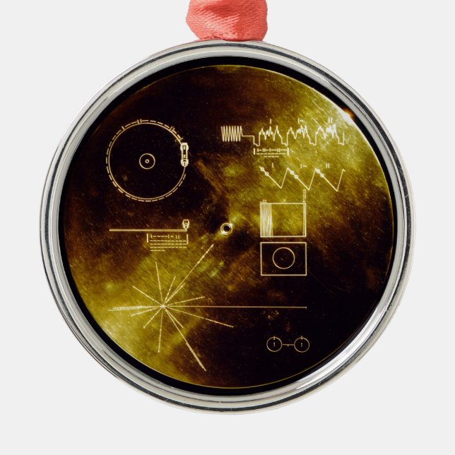 The Voyager Golden Record Metal Ornament (Front)