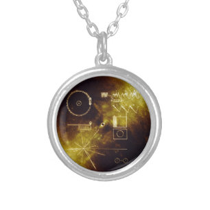 The Voyager Golden Record Silver Plated Necklace