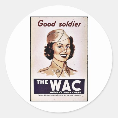 The Wac Womens Army Corps Classic Round Sticker