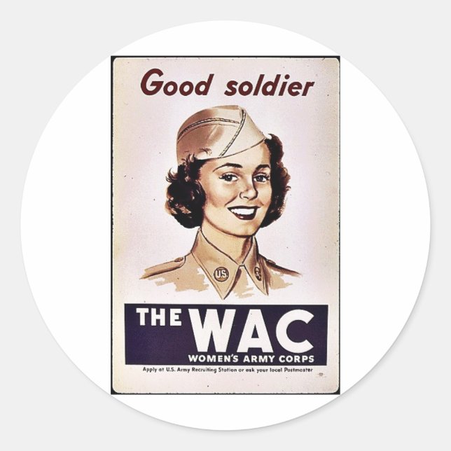 The Wac Womens Army Corps Classic Round Sticker (Front)