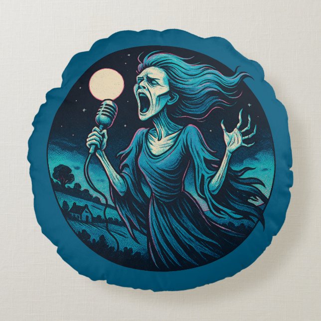The Wail of the Banshee Round Pillow (Front)