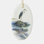 The Wait - Great Blue Heron Ceramic Ornament (Right)