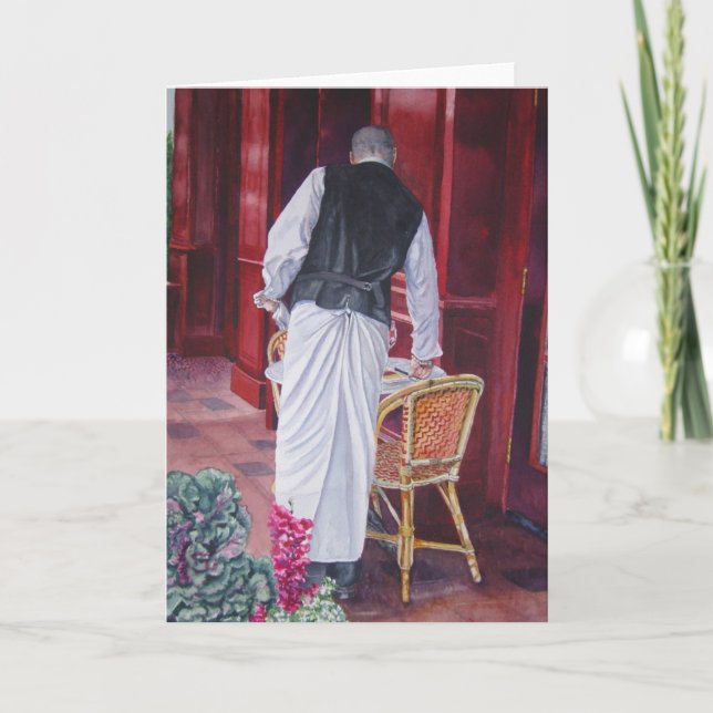 The Waiter at Bouchon Restaurant Card (Front)