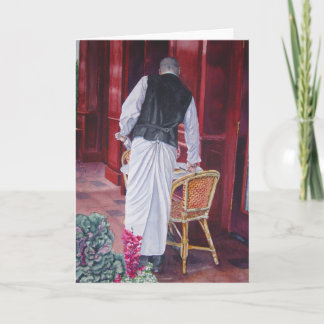 The Waiter at Bouchon Restaurant Card