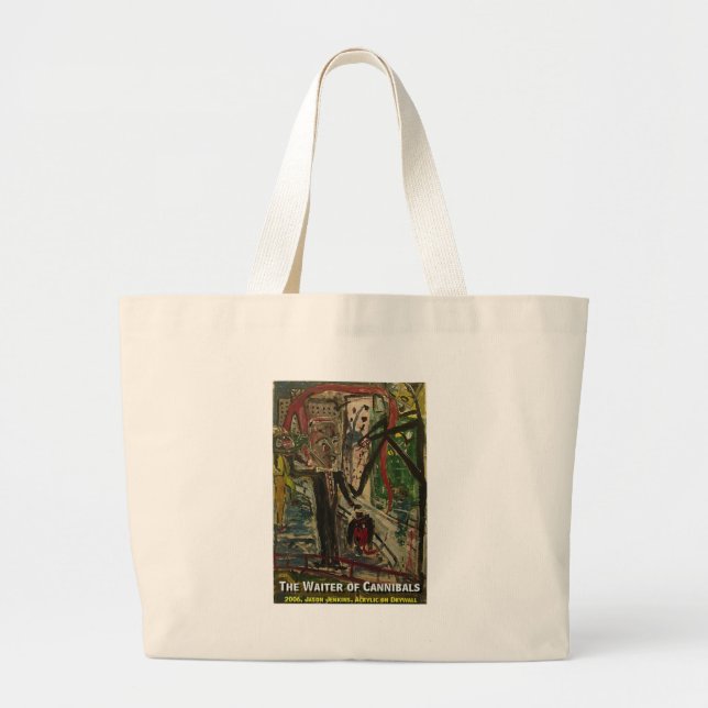 the waiter of cannibals large tote bag (Front)