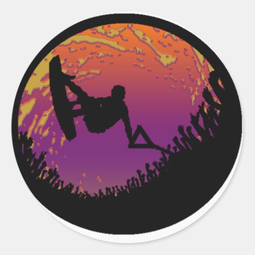 THE WAKEBOARD SCARECROW CLASSIC ROUND STICKER