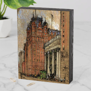 The Waldorf-Astoria-Joseph Pennell Wooden Box Sign