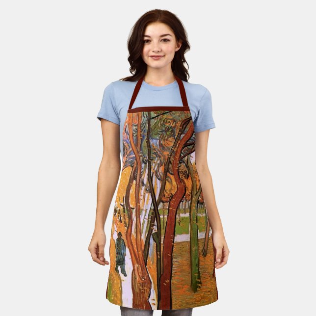 The Walk: Falling Leaves by Vincent van Gogh Apron (Worn)