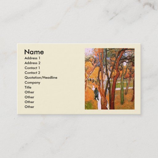 Customizable Van Gogh The Walk: Falling Leaves, Vintage Art Business Cards