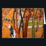 The Walk: Falling Leaves by Vincent van Gogh Cards<br><div class="desc">The Walk: Falling Leaves by Vincent van Gogh is a vintage fine art post impressionism landscape nature painting. People are walking in a park with trees in the autumn season while golden yellow and orange leaves are falling to the ground. A man is taking a stroll or a leaf walk...</div>