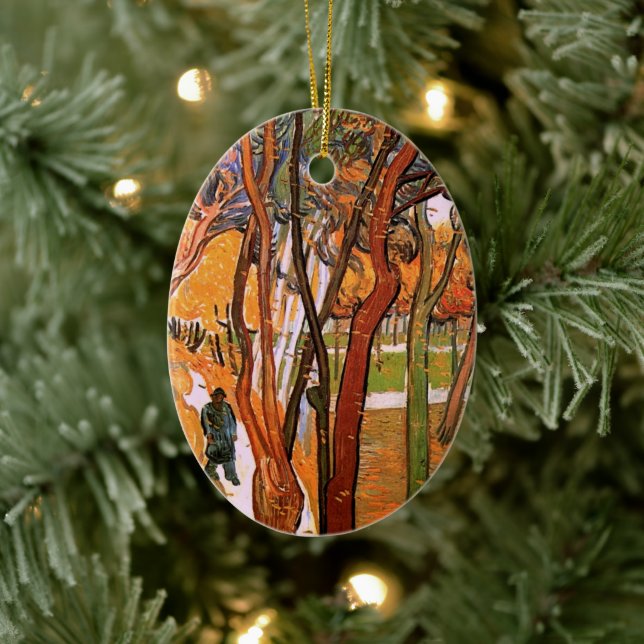 The Walk: Falling Leaves by Vincent van Gogh Ceramic Ornament (Tree)