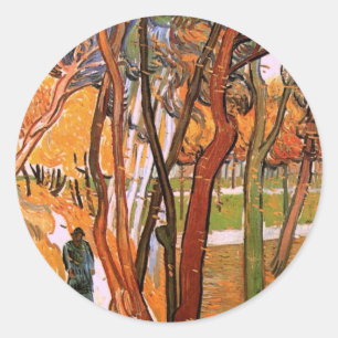 The Walk: Falling Leaves by Vincent van Gogh Classic Round Sticker