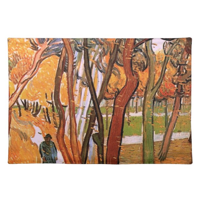 The Walk: Falling Leaves by Vincent van Gogh Cloth Placemat (Front)