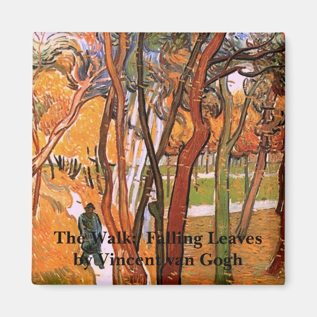The Walk: Falling Leaves by Vincent van Gogh Magnet (Front)