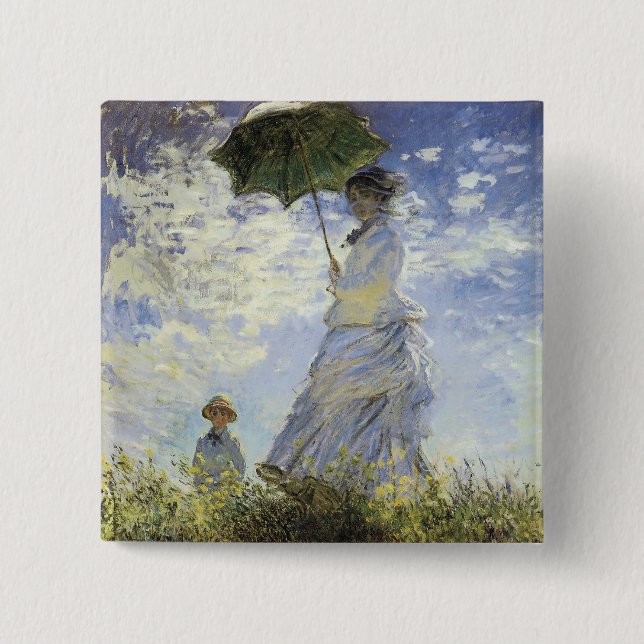 The Walk, Lady with a Parasol Button (Front)