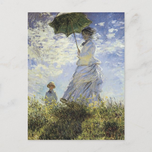 The Walk, Lady with a Parasol Postcard (Front)