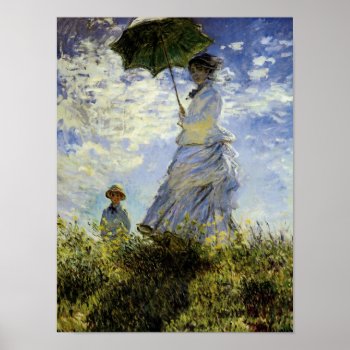 The Walk  Lady With A Parasol Poster by SunshineDazzle at Zazzle