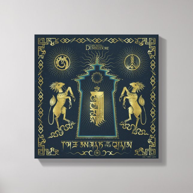 The Walk of The Qilin Golden Tower Tapestry Canvas Print (Front)