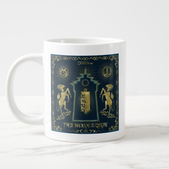 The Walk of The Qilin Golden Tower Tapestry Giant Coffee Mug (Left)