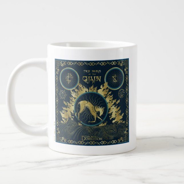 The Walk of the Qilin Golden Water Tapestry Giant Coffee Mug (Left)