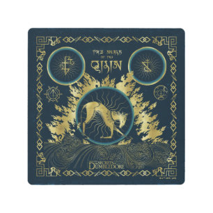 The Walk of the Qilin Golden Water Tapestry Metal Print